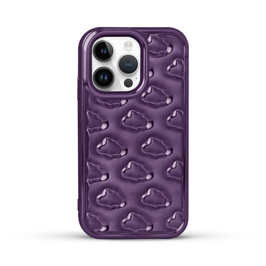 3D Cute Cloud Pattern Back Cover for Apple iPhone 15 Pro Max