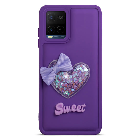 Bow Heart Cute Phone Back Cover for Vivo Y21